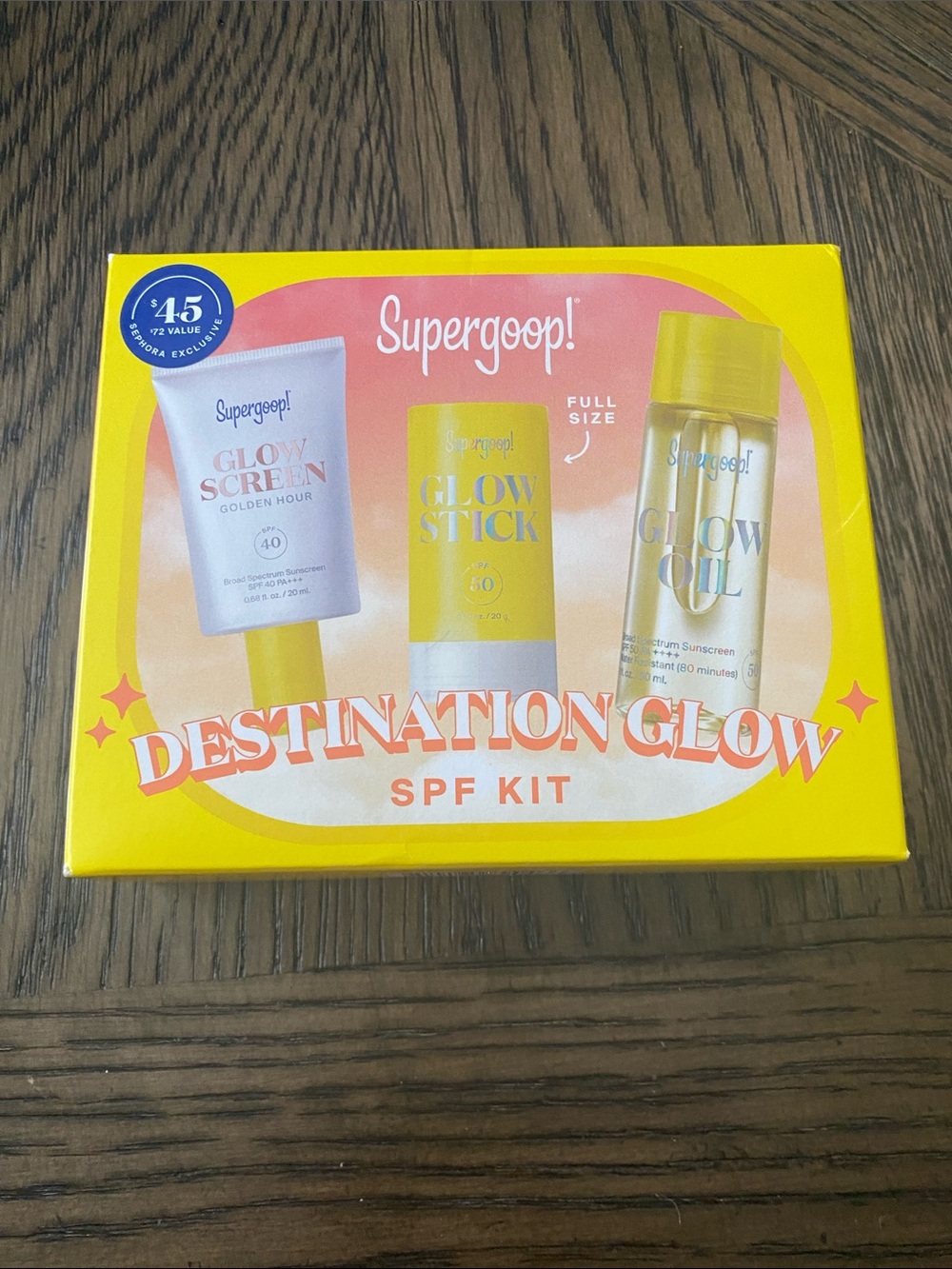 Supergoop! Destination Glow SPF Kit - Yellow, Pink, White